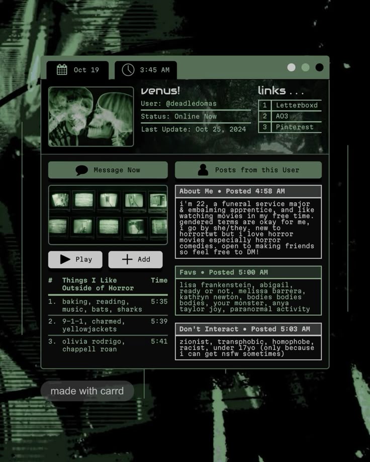 Referencia estetica verde oscura